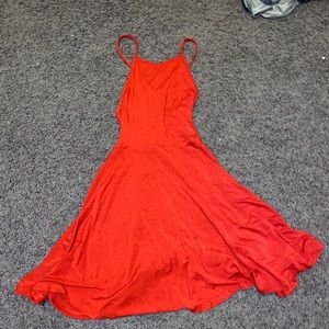 red crisscross back dress